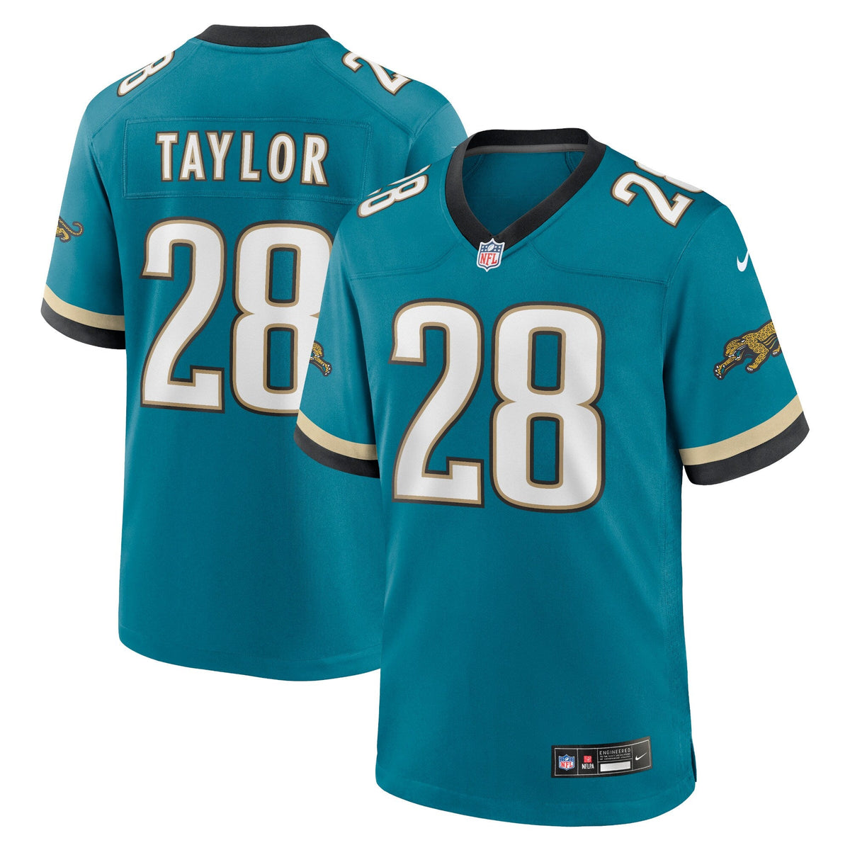 Jacksonville Jaguars Fred Taylor Teal Prowler Throwback Retired Player Game Jersey product image 2, provided for visual