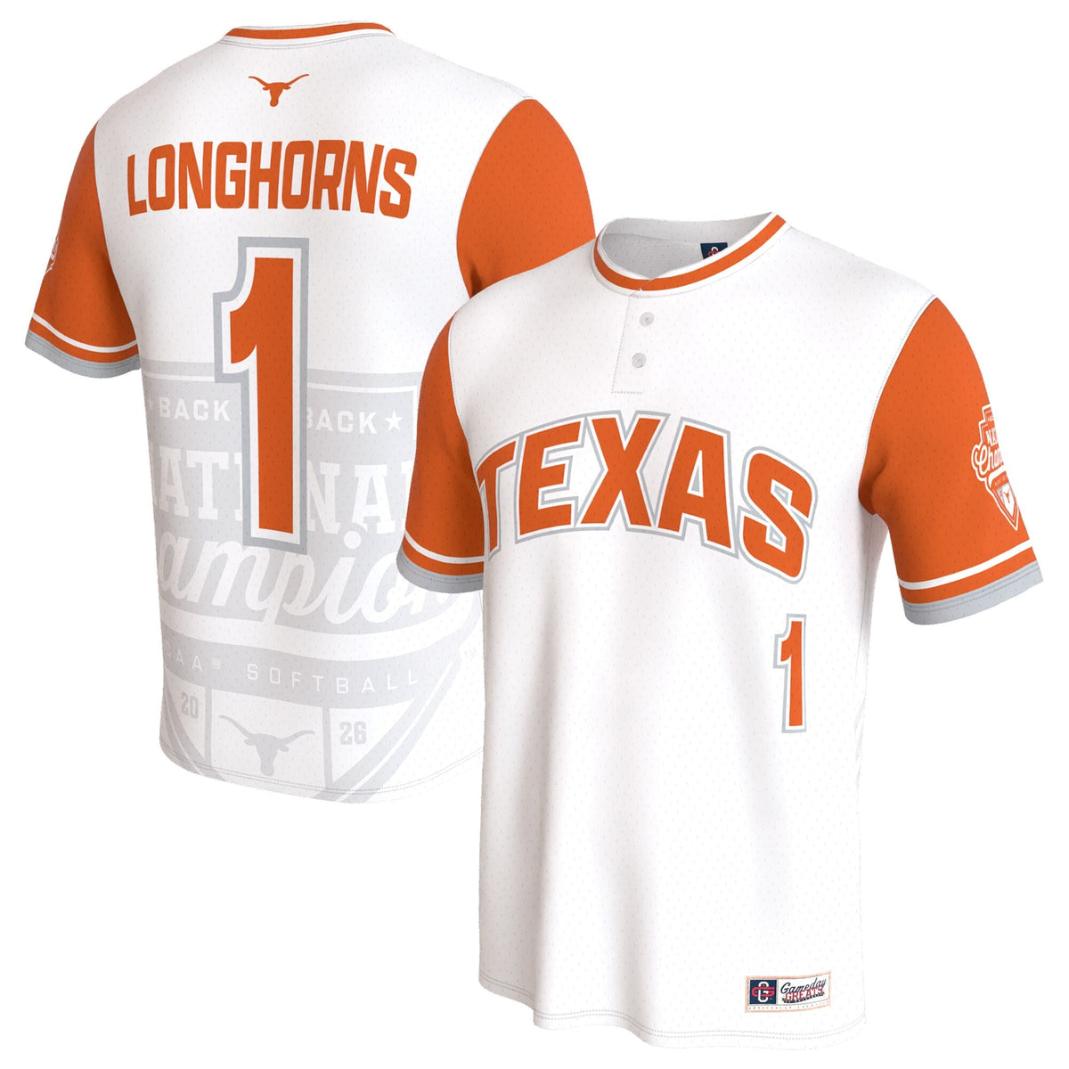 Texas Longhorns 2026 NCAA Softball National Champions Lightweight Commemorative Softball Jersey - White product image 2,