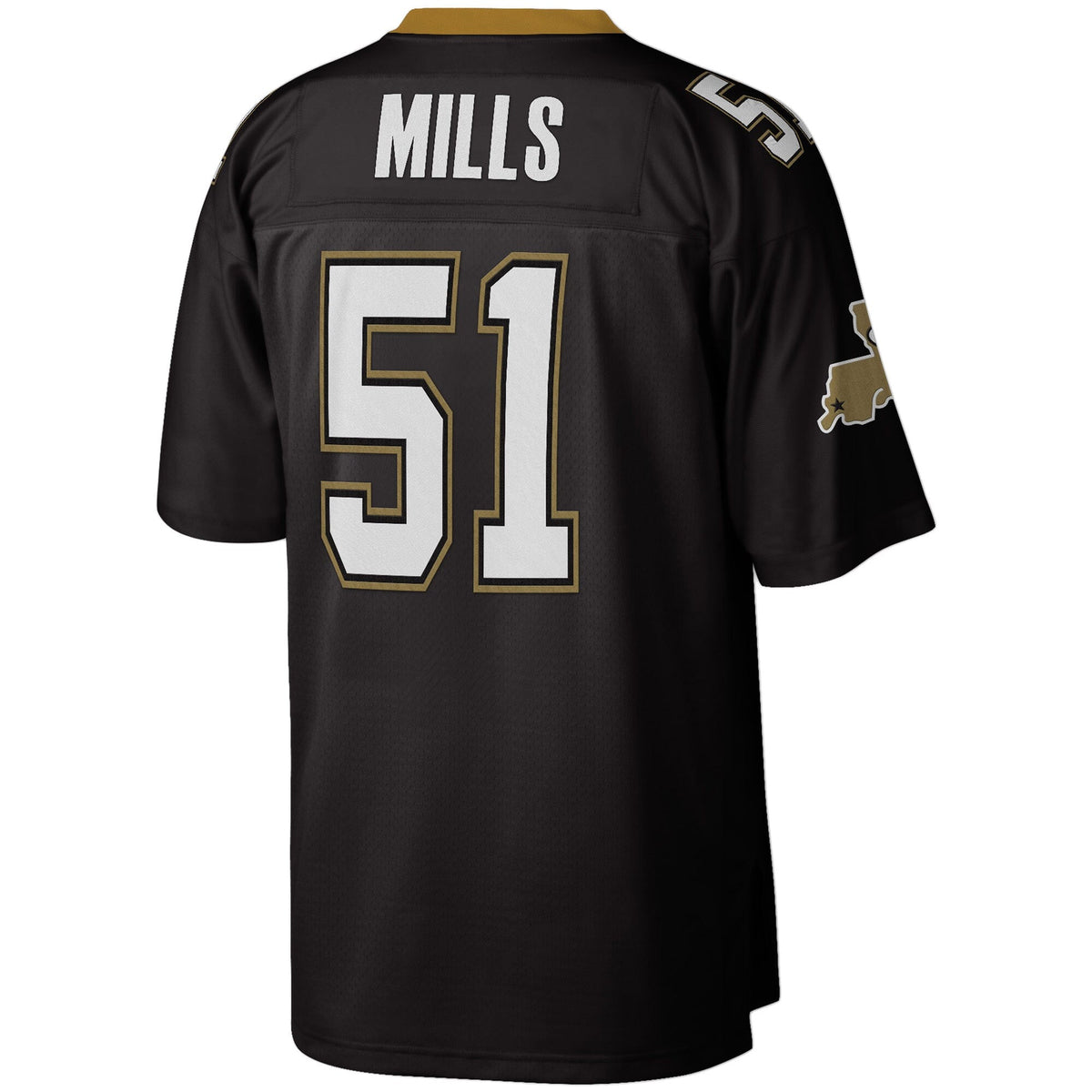 New Orleans Saints Sam Mills Black Legacy Replica Jersey product image 4, provided for visual reference and product detail