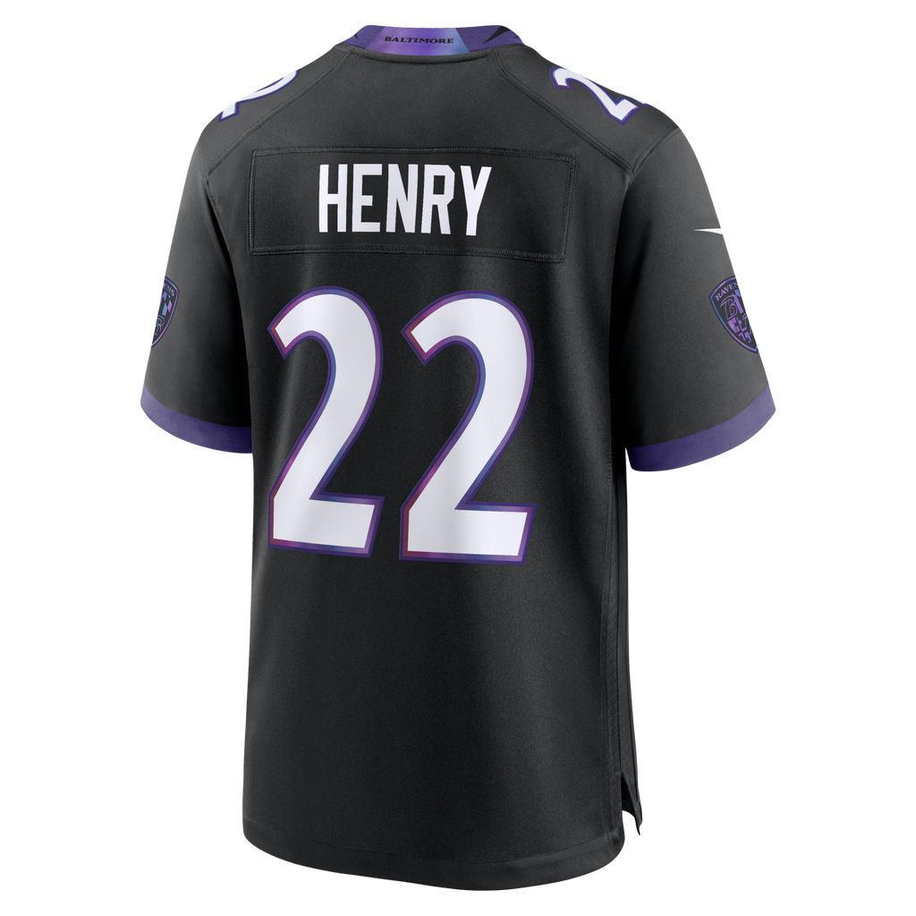 Baltimore Ravens Derrick Henry Black Alternate Game Jersey product image 8, provided for visual reference and product detail
