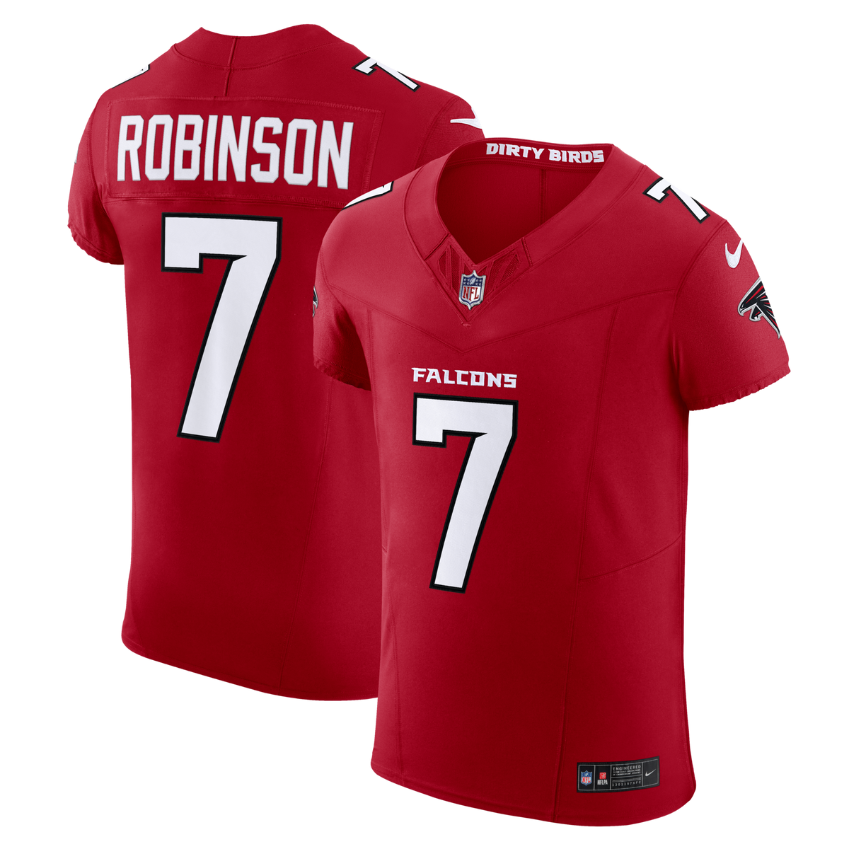 Atlanta Falcons Bijan Robinson Red Team Vapor F.U.S.E. Elite Jersey product image 1, provided for visual reference and