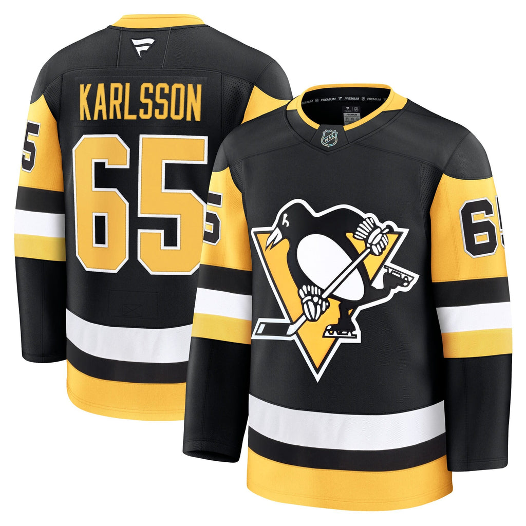 Pittsburgh Penguins Erik Karlsson Black Home Premium Jersey product image 2, provided for visual reference and product