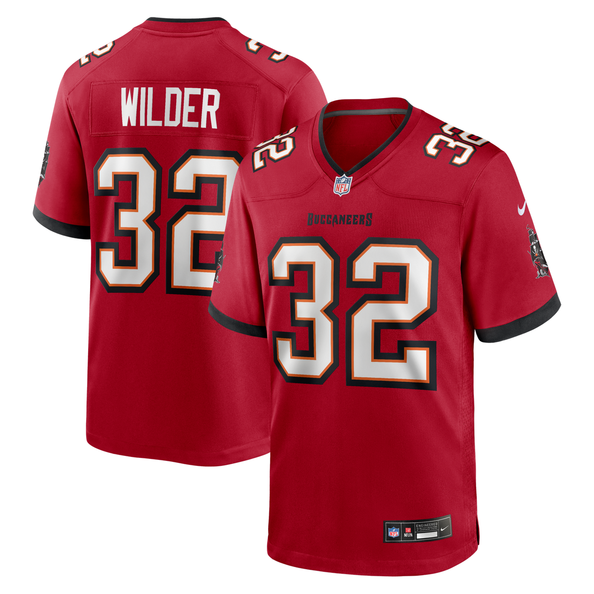 Tampa Bay Buccaneers James Wilder Red Game Retired Player Jersey product image 1, provided for visual reference and product