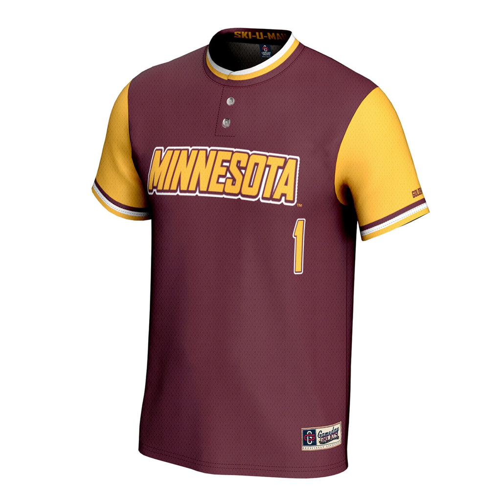 Minnesota Golden Gophers Lightweight Collegiate Softball Fashion Jersey - Maroon product image 3, provided for visual