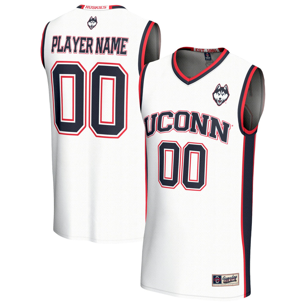UConn Huskies Lightweight Collegiate Basketball NIL Pick-A-Player Fashion Jersey - White product image 2, provided for