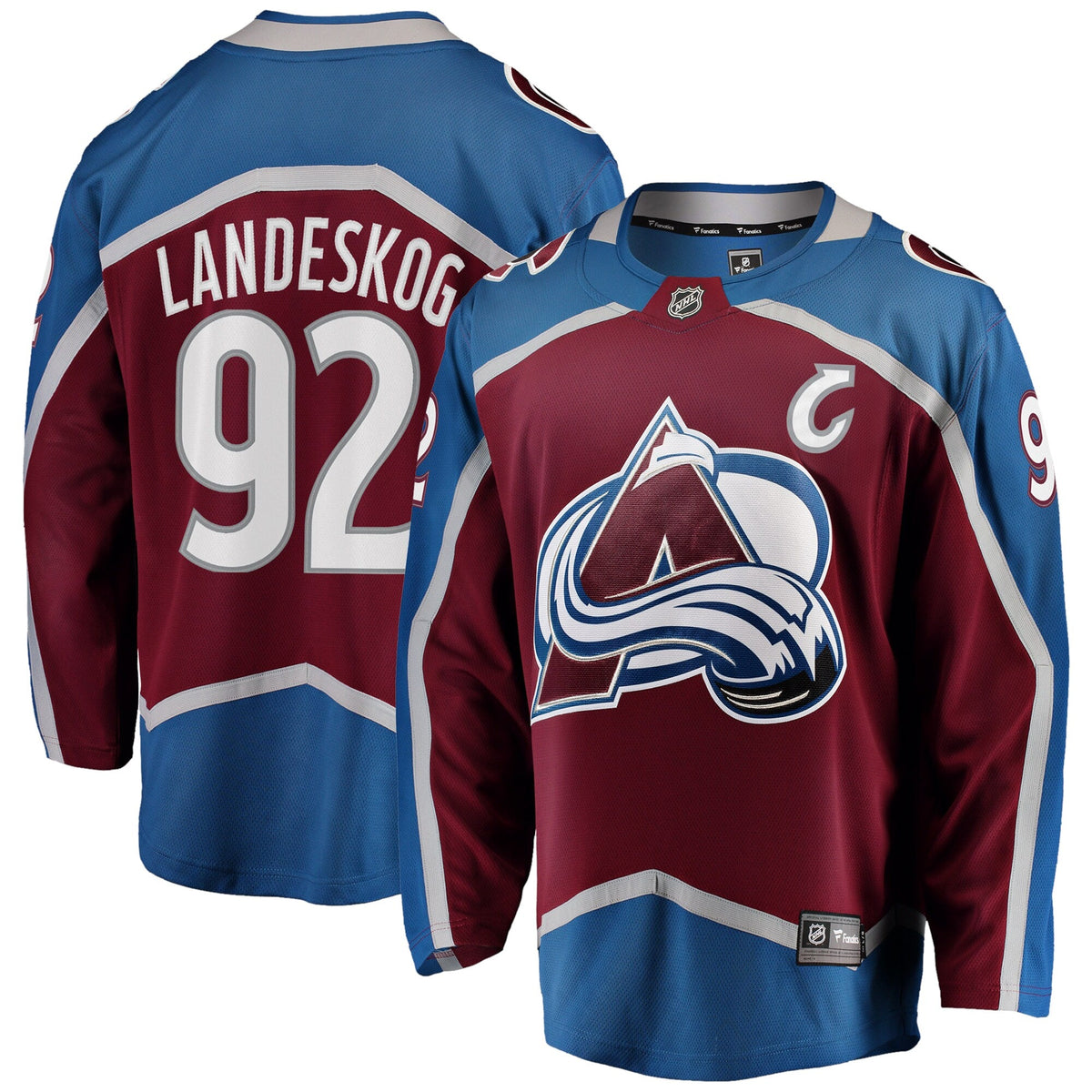 Colorado Avalanche Gabriel Landeskog Burgundy Captain Patch Home Breakaway Jersey product image 1, provided for visual