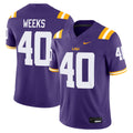 Whit Weeks LSU Tigers Home Game Jersey - Purple product image 1, provided for visual reference and product detail review