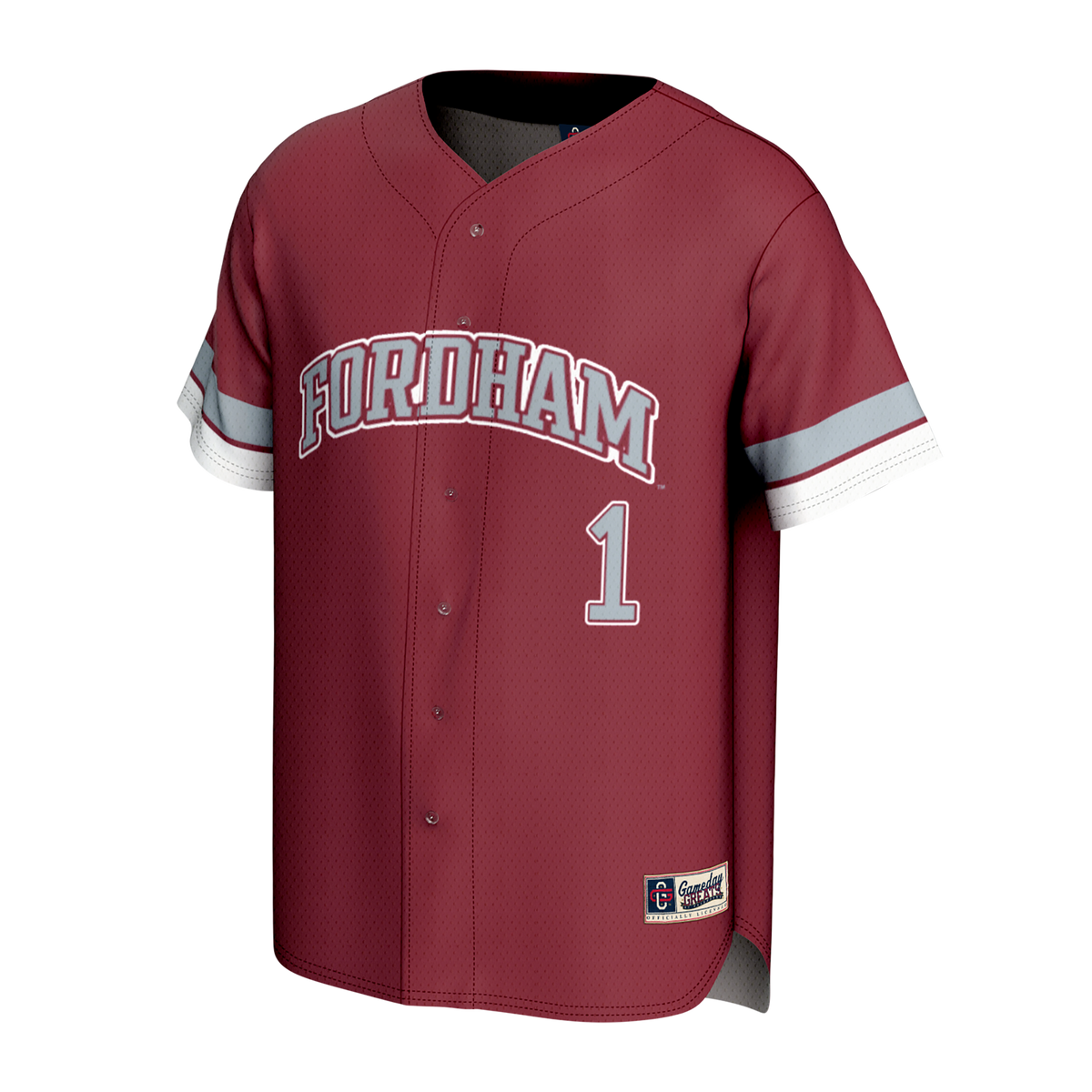 Fordham Rams Lightweight Collegiate Baseball Fashion Jersey - Maroon product image 3, provided for visual reference and