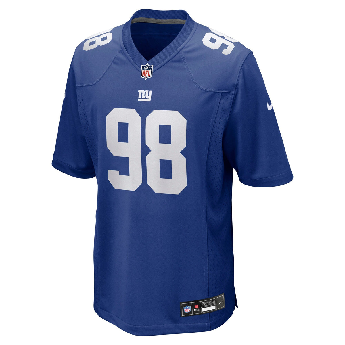 New York Giants D.J. Reader Royal Game Jersey product image 3, provided for visual reference and product detail review