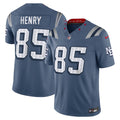 New England Patriots Hunter Henry Storm Blue 2025 Rivalries Collection Stitched Limited Jersey product image 1, provided for