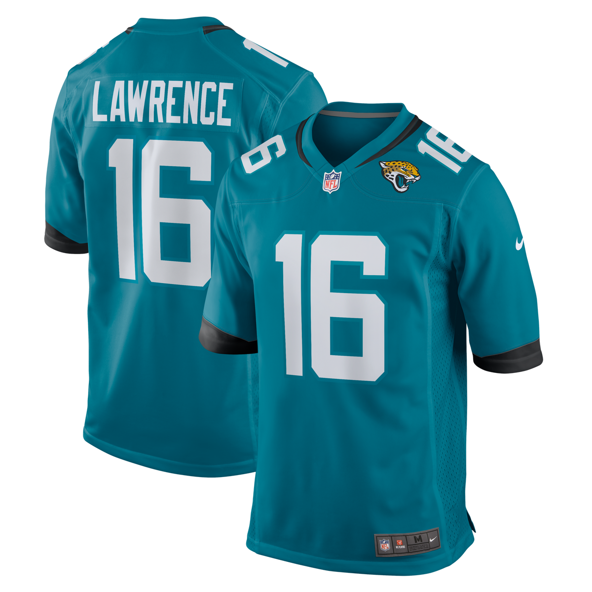 Jacksonville Jaguars Trevor Lawrence Teal Home Game Jersey product image 2, provided for visual reference and product detail