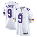 Minnesota Vikings J.J. McCarthy White Game Jersey product image 1, provided for visual reference and product detail review