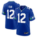 Seattle Seahawks 12s Royal Throwback Player Game Jersey product image 1, provided for visual reference and product detail