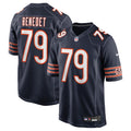 Chicago Bears Theo Benedet Navy Team Game Jersey product image 1, provided for visual reference and product detail review