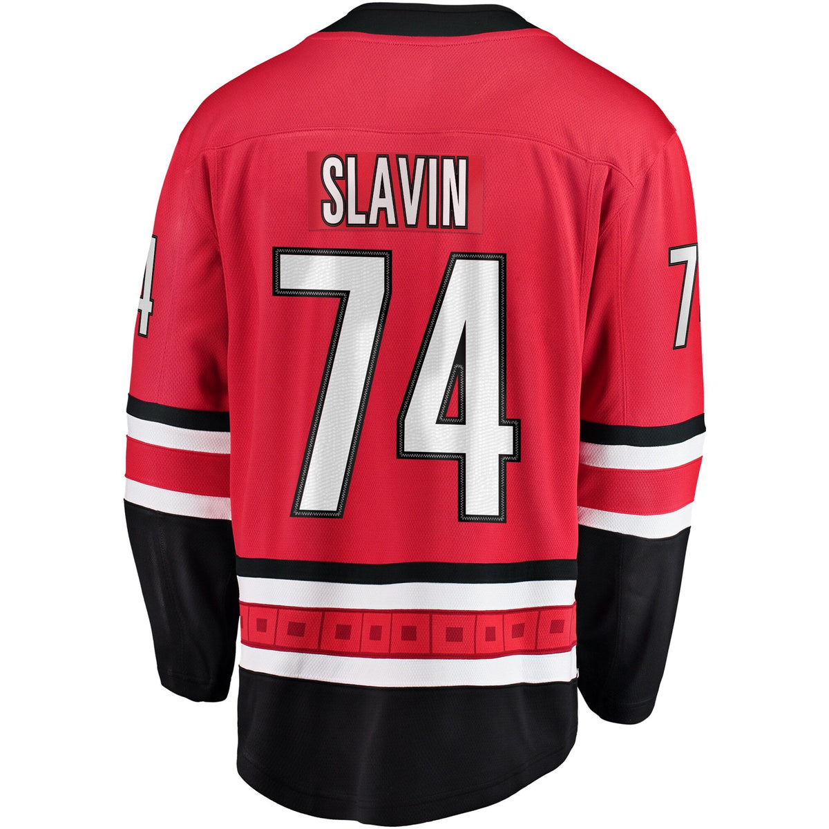 Carolina Hurricanes Jaccob Slavin Red Alternate Breakaway Player Jersey product image 4, provided for visual reference and