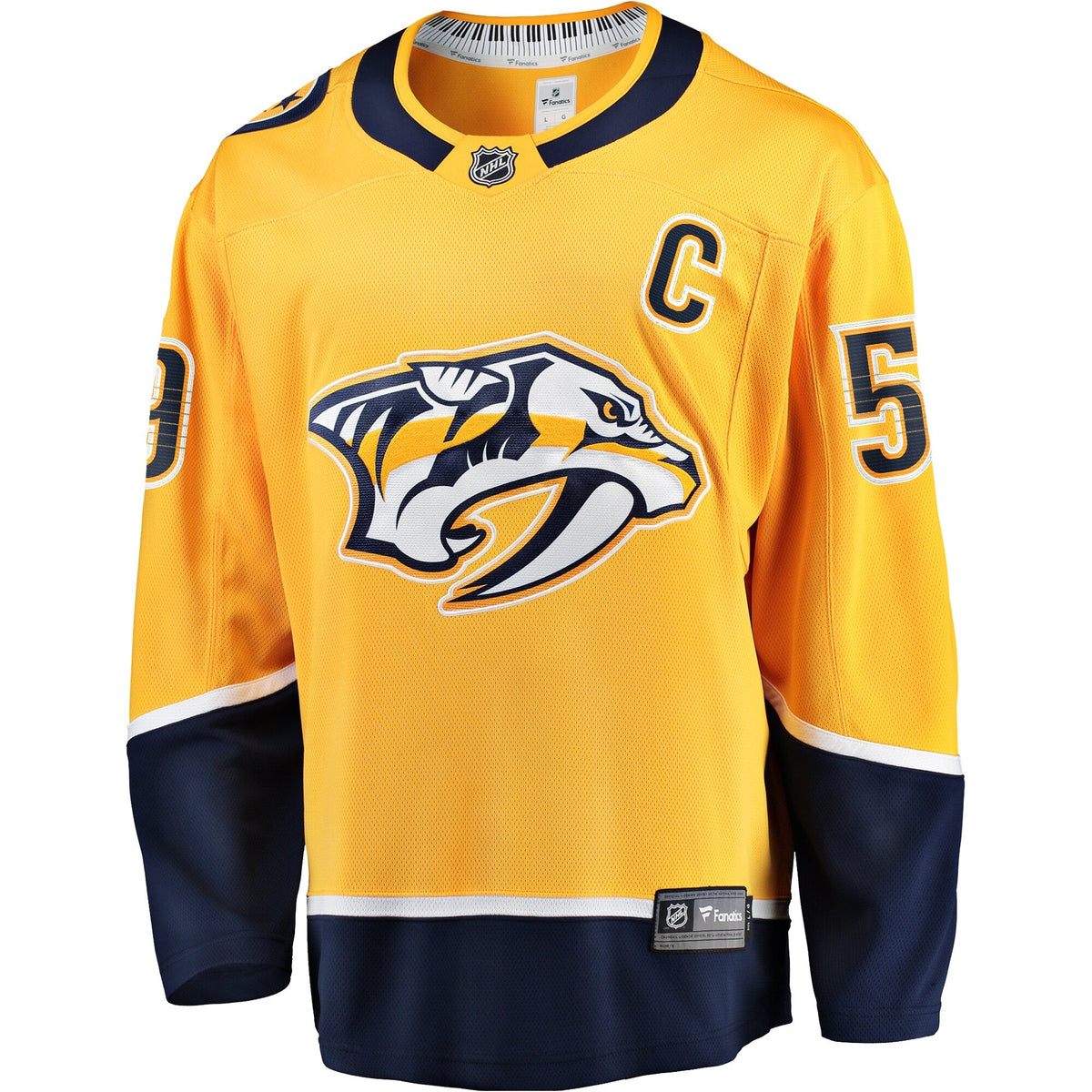 Nashville Predators Roman Josi Gold Home Breakaway Jersey product image 3, provided for visual reference and product detail