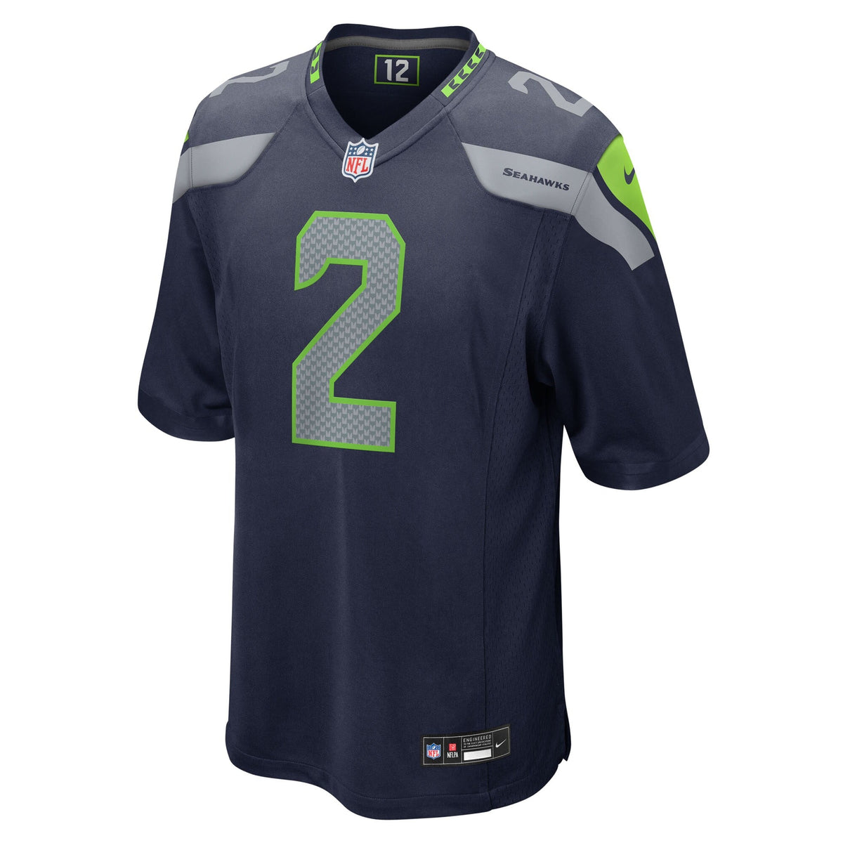 Seattle Seahawks Drew Lock College Navy Team Game Jersey product image 3, provided for visual reference and product detail