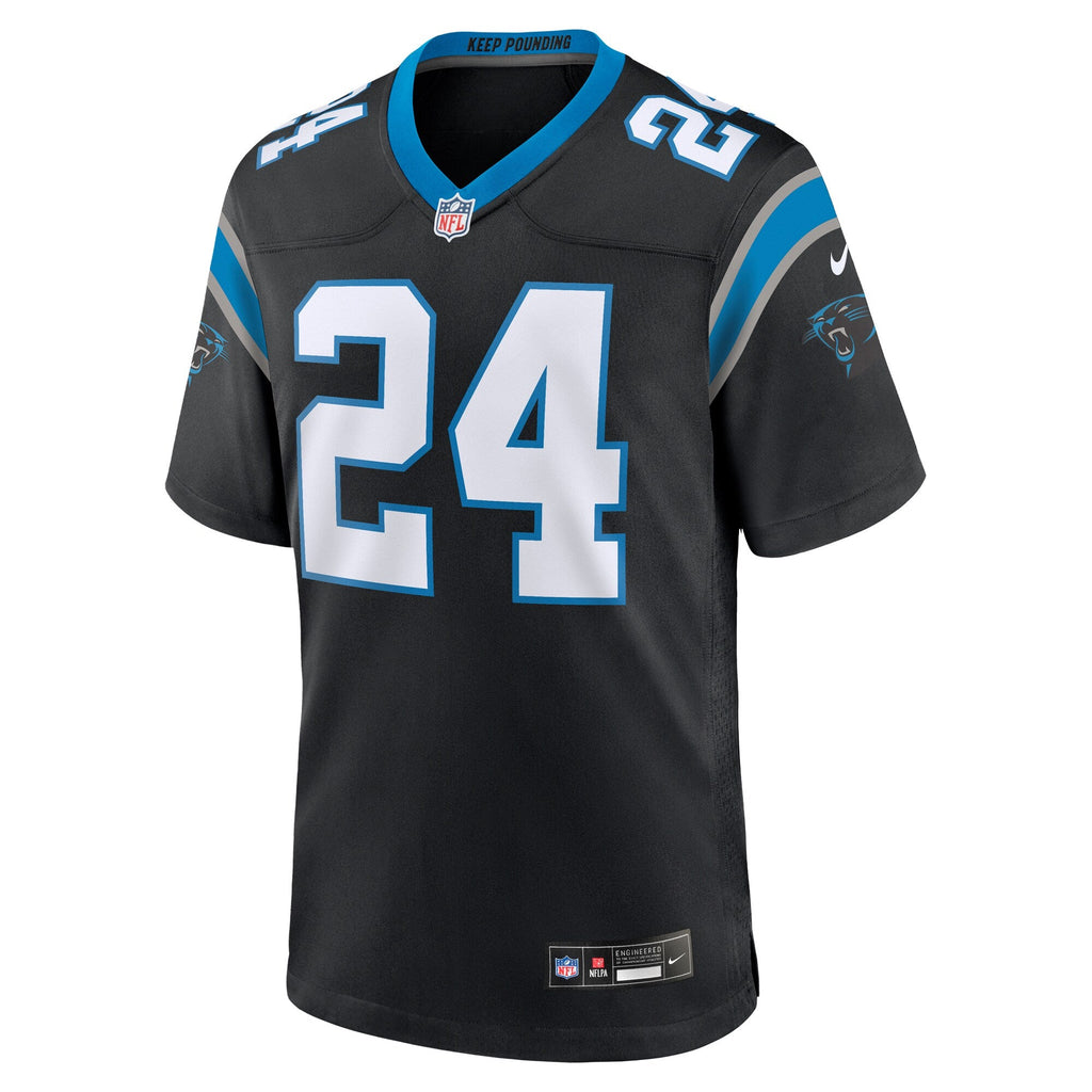 Carolina Panthers Jonathon Brooks Black Game Jersey product image 3, provided for visual reference and product detail review