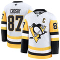 Pittsburgh Penguins Sidney Crosby White Away Premium Jersey product image 1, provided for visual reference and product