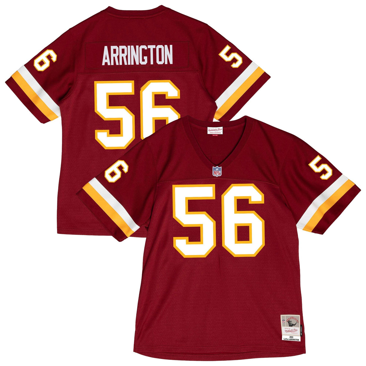 Washington Commanders LaVar Arrington Burgundy 2001 Legacy Throwback Replica Jersey product image 2, provided for visual