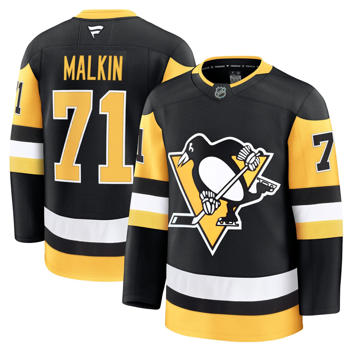 Pittsburgh Penguins Evgeni Malkin Black Home Premium Jersey product image 2, provided for visual reference and product