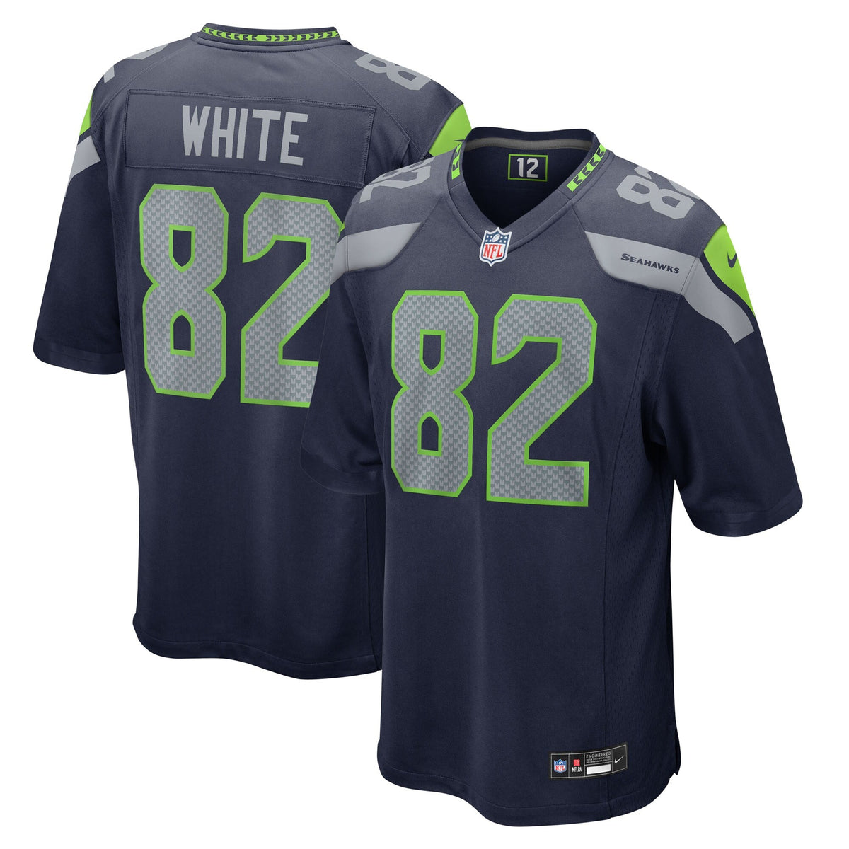 Seattle Seahawks Cody White College Navy Team Game Jersey product image 1, provided for visual reference and product detail