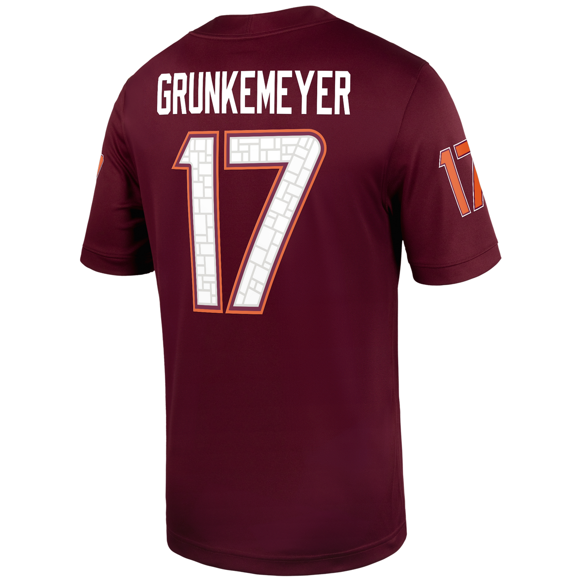 Ethan Grunkemeyer Virginia Tech Hokies Home Game Jersey - Maroon product image 4, provided for visual reference and product