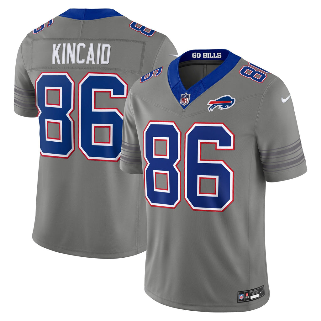Buffalo Bills Dalton Kincaid Gray Nickel City Vapor F.U.S.E. Stitched Limited Jersey product image 2, provided for visual