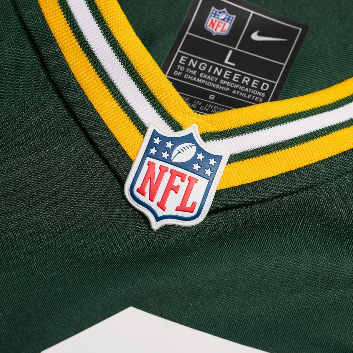 Green Bay Packers Brandon Cisse Green Game Jersey product image 4, provided for visual reference and product detail review
