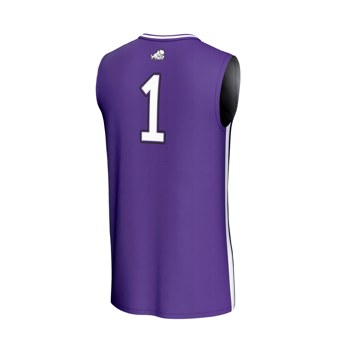 #1 TCU Horned Frogs Lightweight Collegiate Basketball Fashion Jersey - Purple product image 4, provided for visual reference