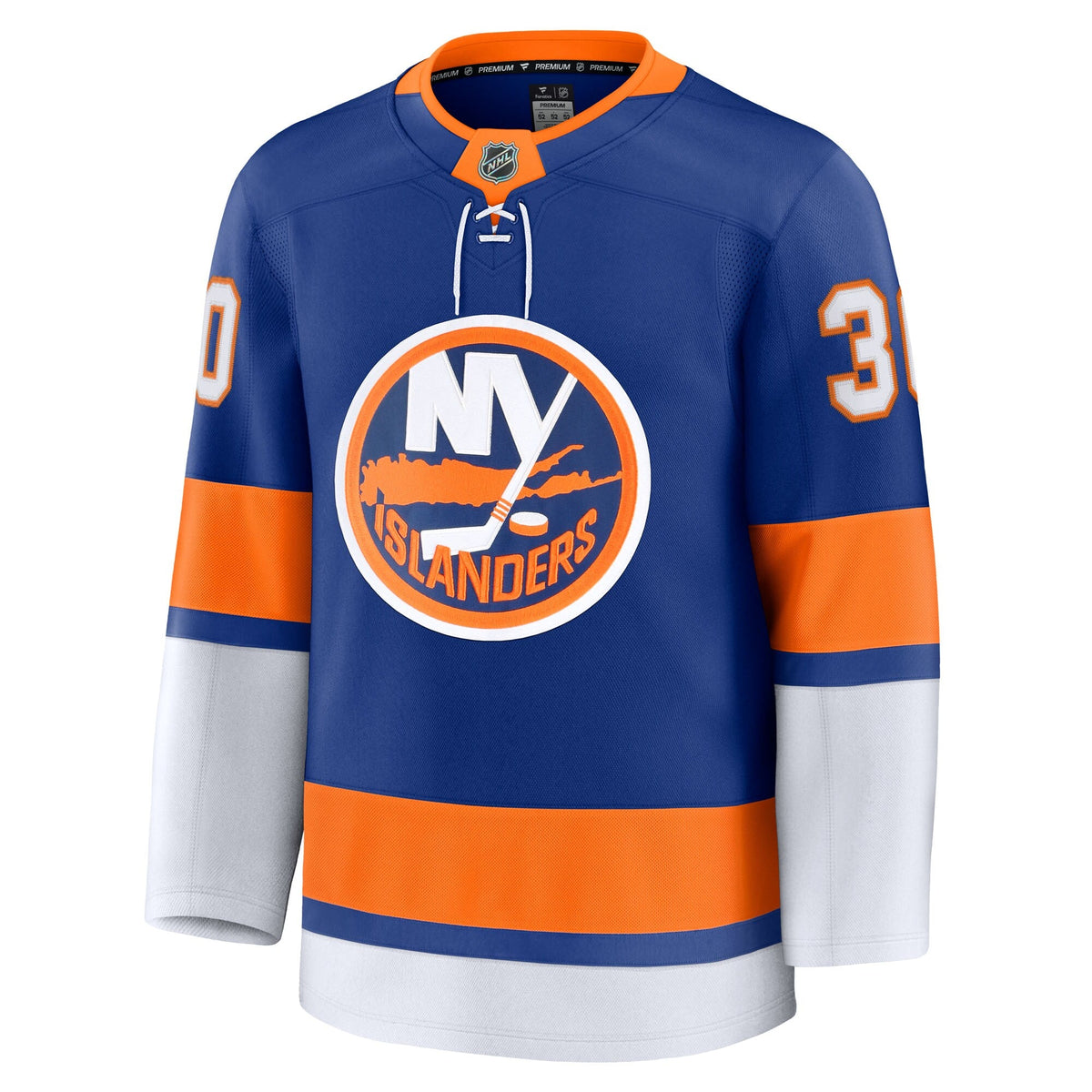 New York Islanders Ilya Sorokin Royal Home Premium Jersey product image 3, provided for visual reference and product detail