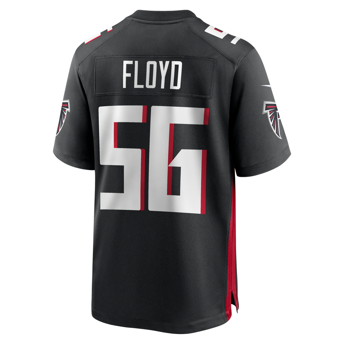 Atlanta Falcons Leonard Floyd Black Team Game Jersey product image 3, provided for visual reference and product detail review