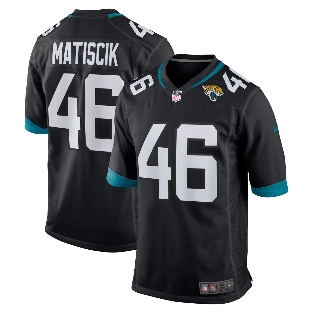 Jacksonville Jaguars Ross Matiscik Black Alternate Game Jersey product image 2, provided for visual reference and product