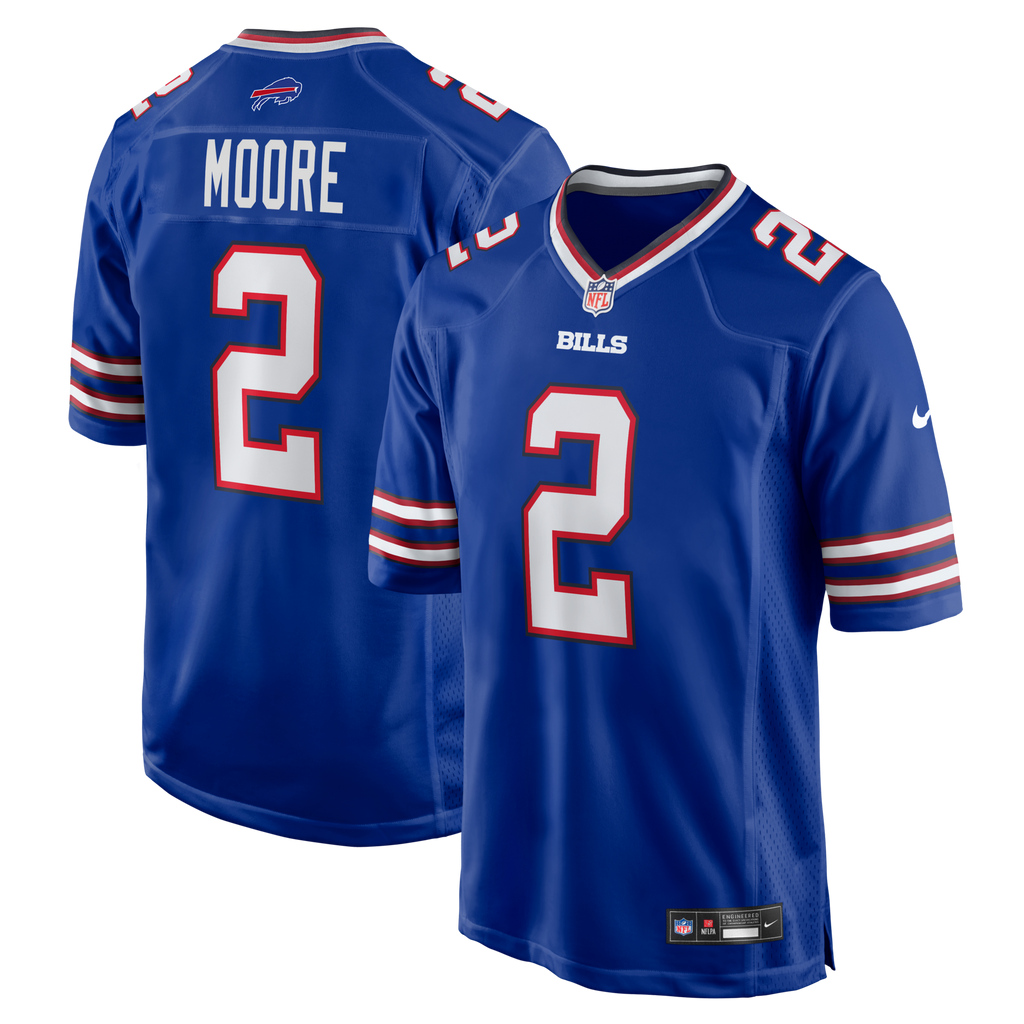Buffalo Bills D.J. Moore Royal Game Jersey product image 1, provided for visual reference and product detail review
