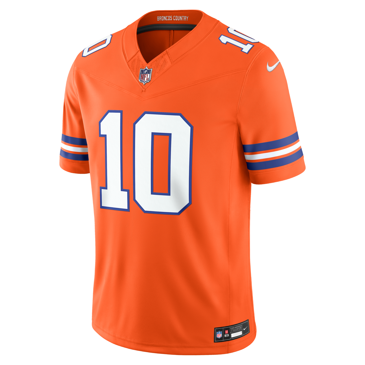Denver Broncos Bo Nix Orange Alternate Mile High Collection 1977 Throwback Vapor F.U.S.E. Stitched Limited Jersey product