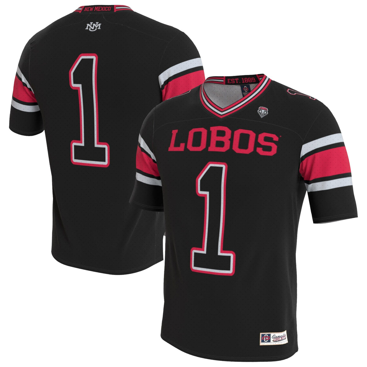 New Mexico Lobos Lightweight Collegiate Football Blackout Fashion Jersey product image 1, provided for visual reference and