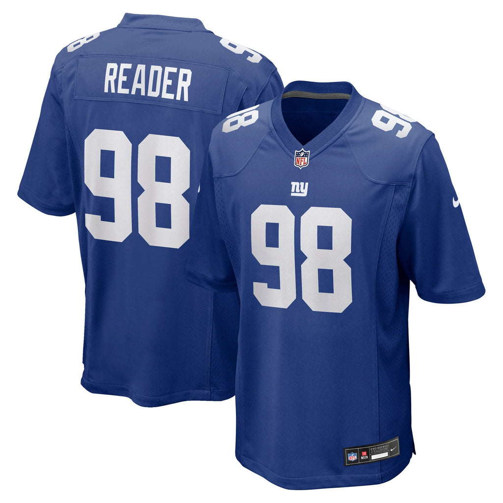 New York Giants D.J. Reader Royal Game Jersey product image 1, provided for visual reference and product detail review