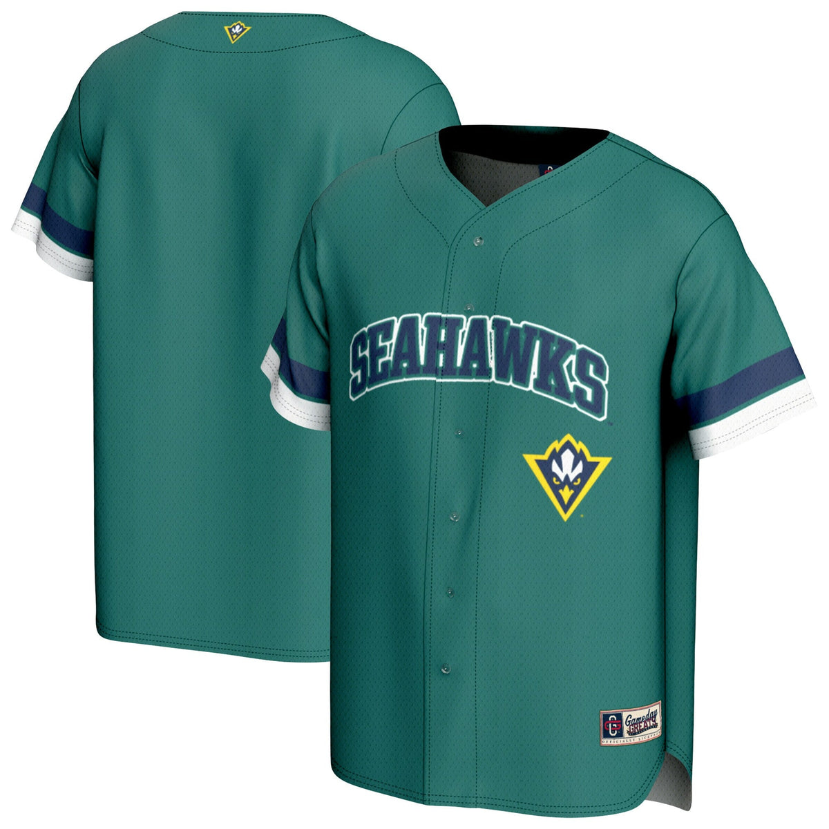UNC Wilmington Seahawks Baseball Jersey - Teal product image 1, provided for visual reference and product detail review