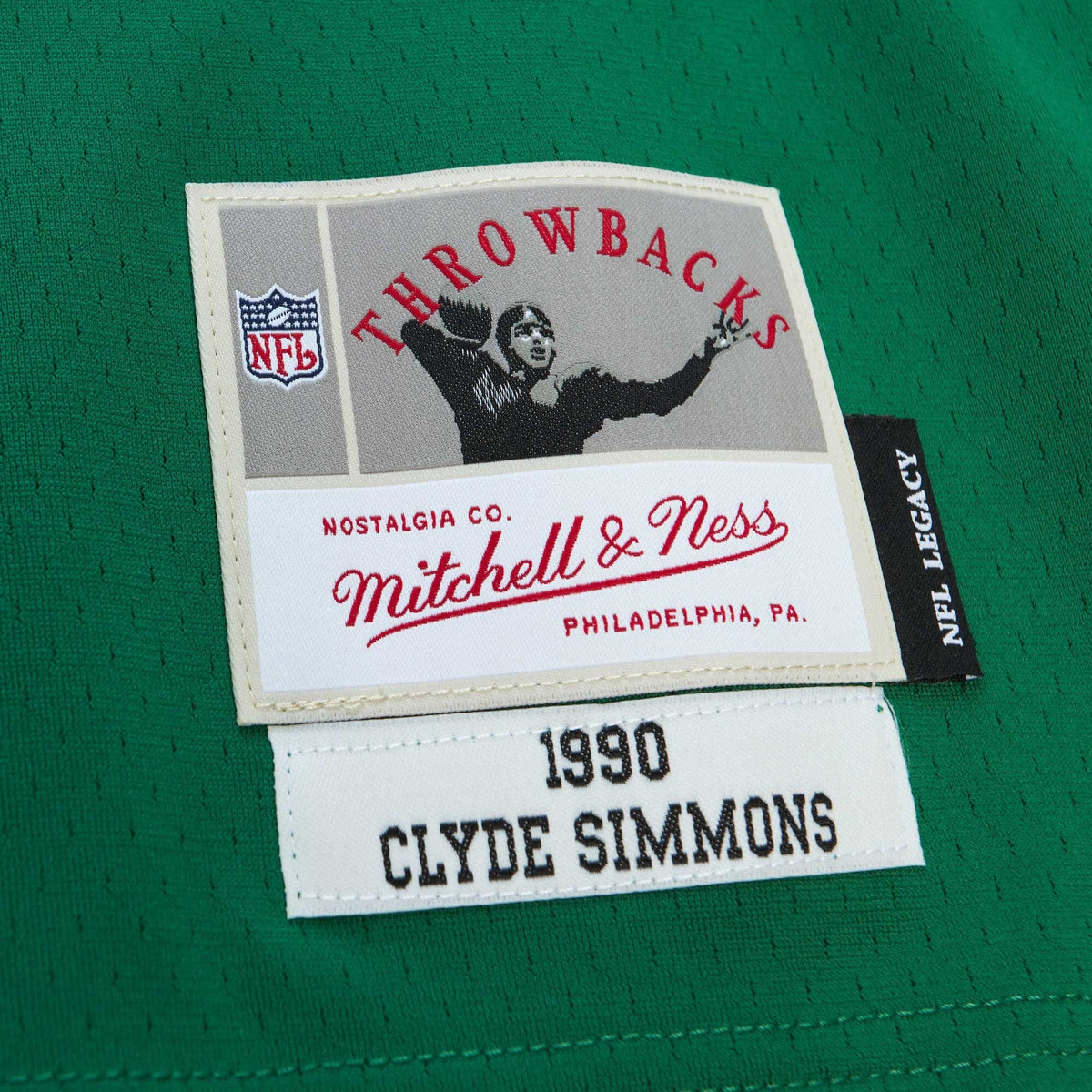 Philadelphia Eagles Clyde Simmons Kelly Green Legacy Replica Jersey product image 6, provided for visual reference and
