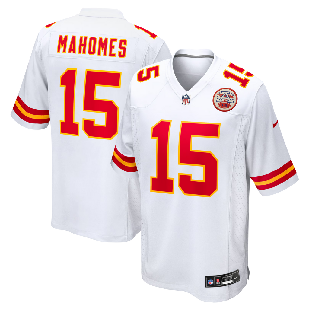 Kansas City Chiefs Patrick Mahomes White Game Jersey product image 2, provided for visual reference and product detail review