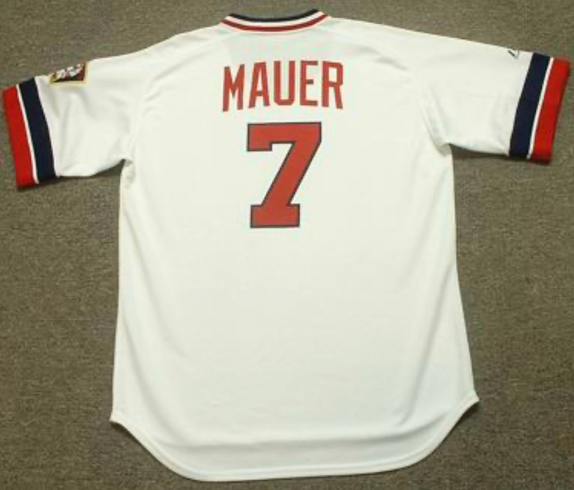 Joe Mauer Minnesota Twins Official MLB Majestic retro white product image 1