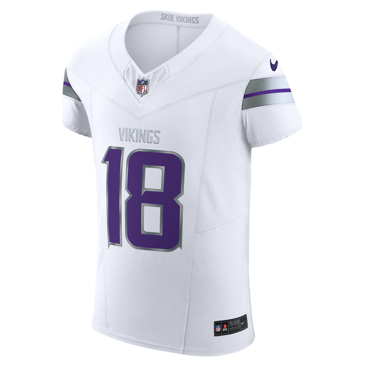 Minnesota Vikings Justin Jefferson White Alternate Vapor F.U.S.E. Elite Player Jersey product image 2, provided for visual