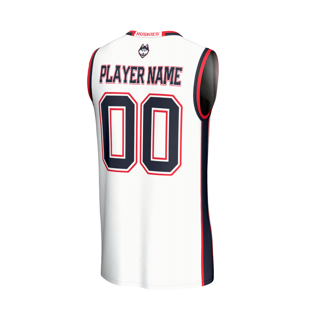 UConn Huskies Lightweight Collegiate Basketball NIL Pick-A-Player Fashion Jersey - White product image 4, provided for