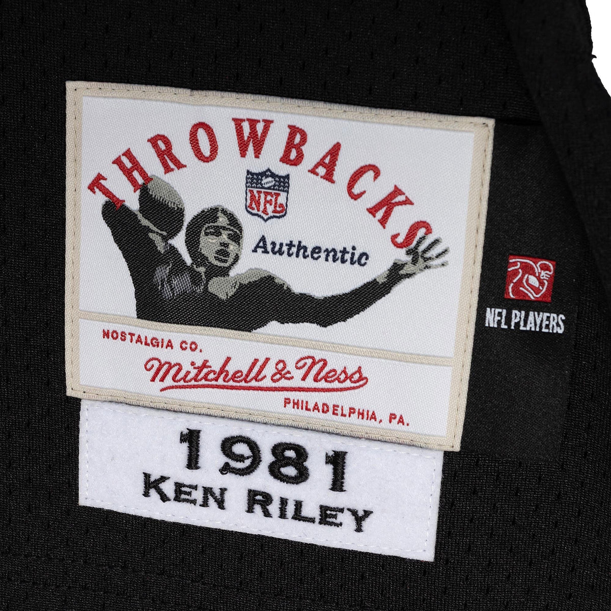 Cincinnati Bengals 1981 Ken Riley Black Authentic Throwback Retired Player Jersey product image 6, provided for visual