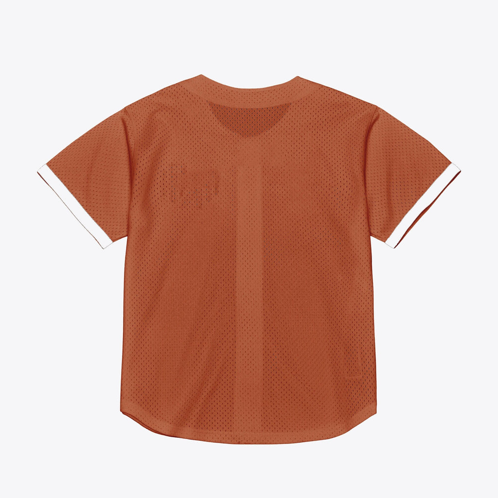 Texas Longhorns Mesh Button-Up Batting Practice Baseball Jersey - Texas Orange product image 3, provided for visual