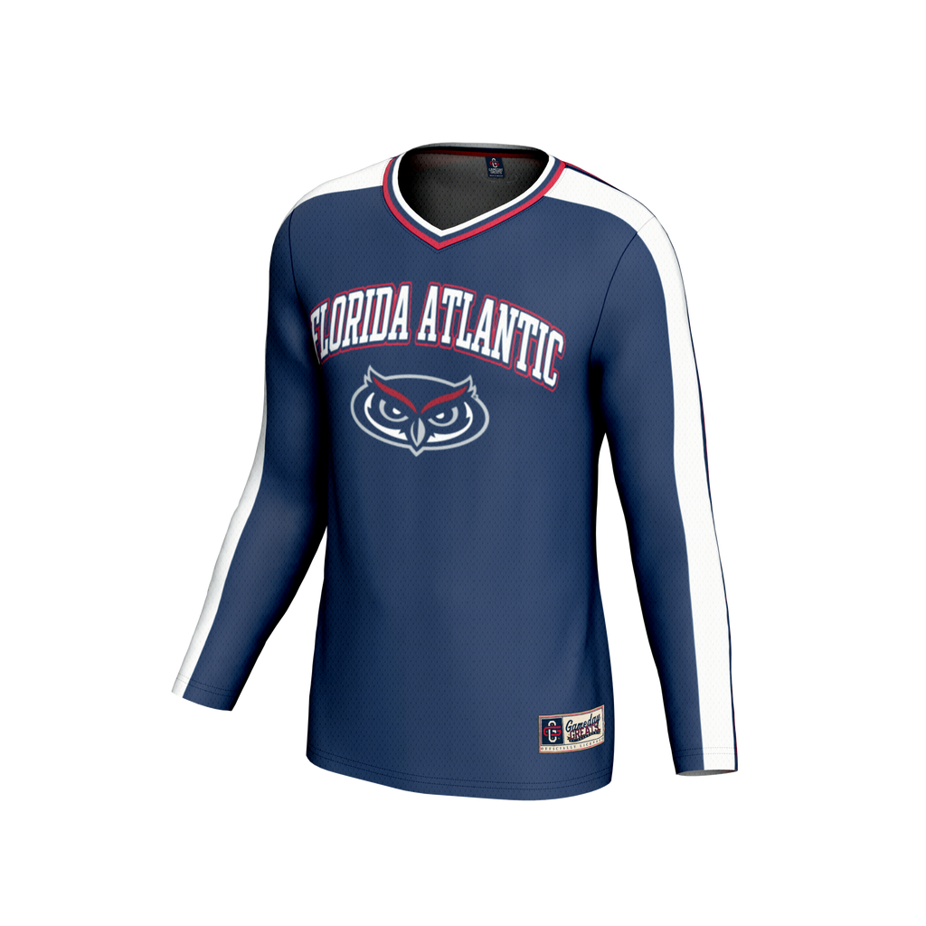 #1 Florida Atlantic Owls Lightweight Collegiate Volleyball Fashion Jersey - Navy product image 3, provided for visual