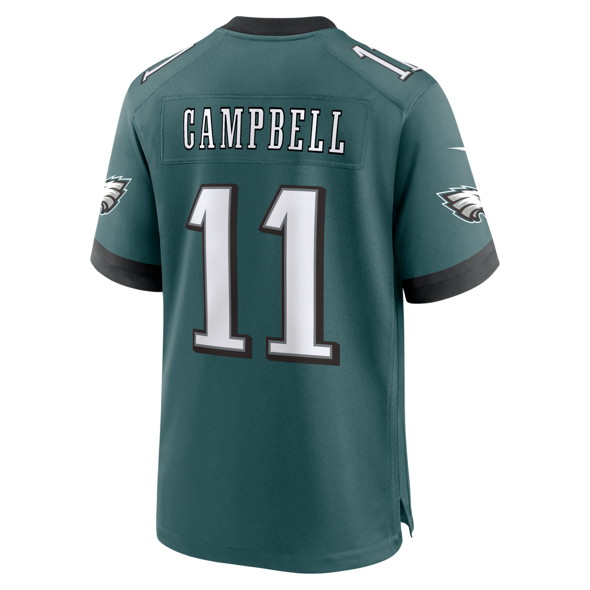 Philadelphia Eagles Jihaad Campbell Midnight Green Team Game Jersey product image 4, provided for visual reference and