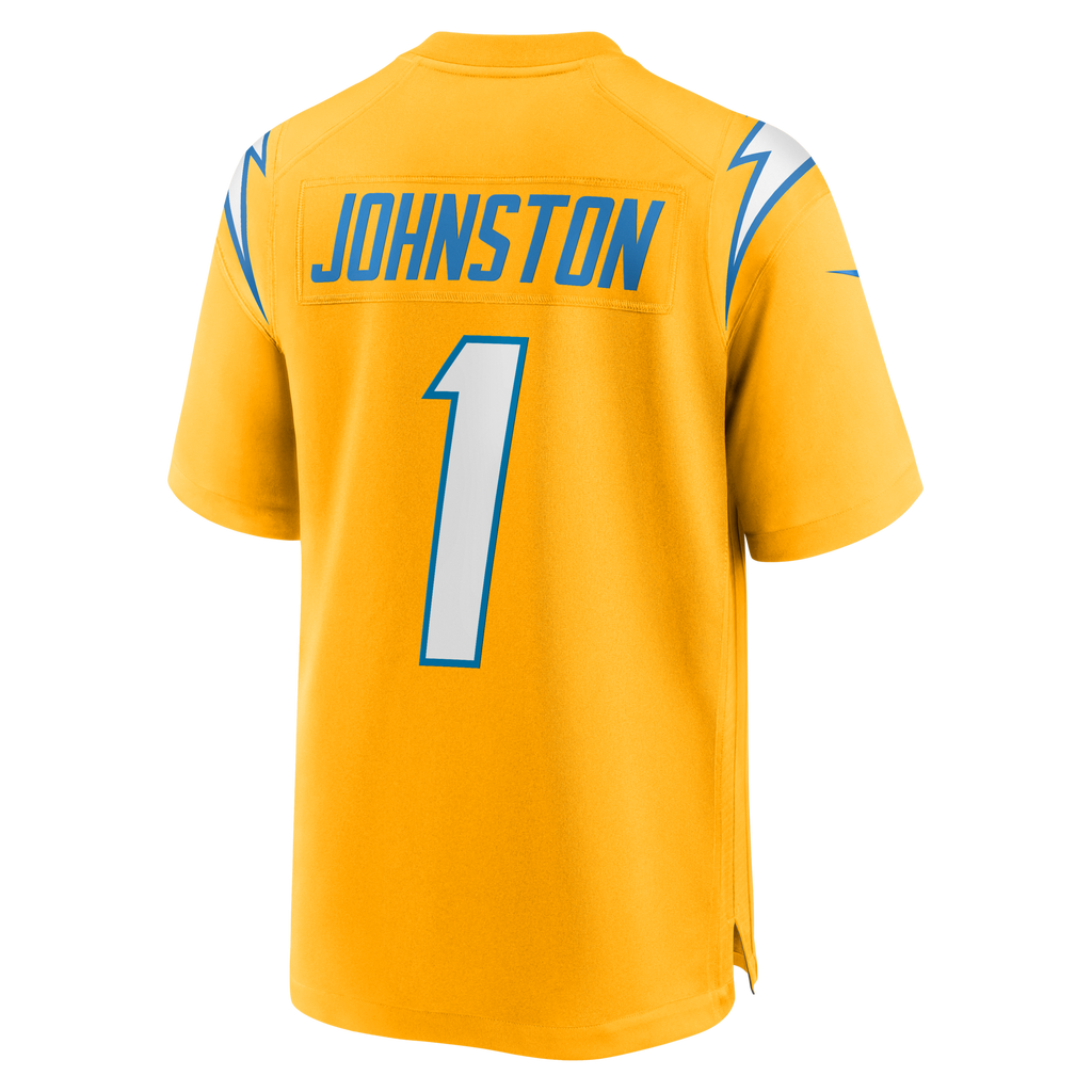 Los Angeles Chargers Quentin Johnston Gold Alternate Charger Power Game Player Jersey product image 3, provided for visual