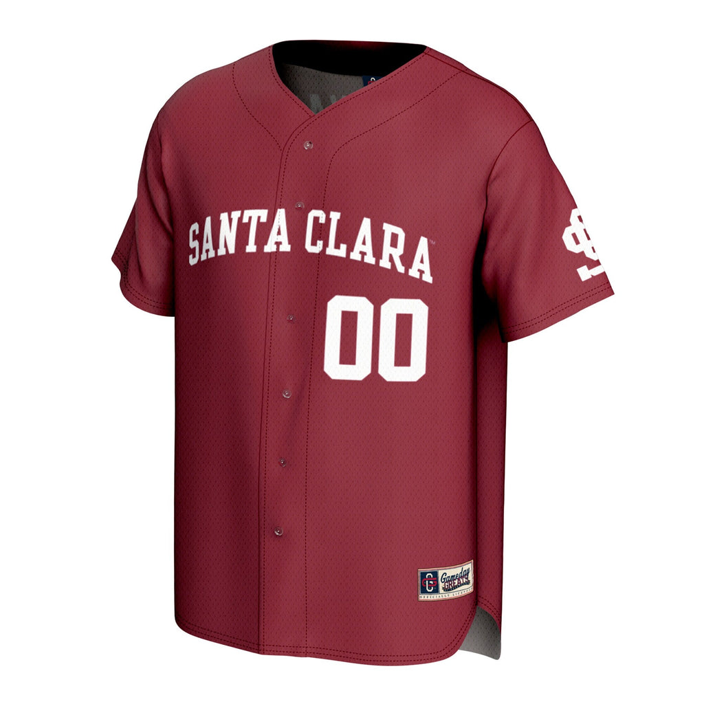 Santa Clara Broncos Lightweight Collegiate Baseball NIL Pick-A-Player Fashion Jersey - Red product image 3, provided for