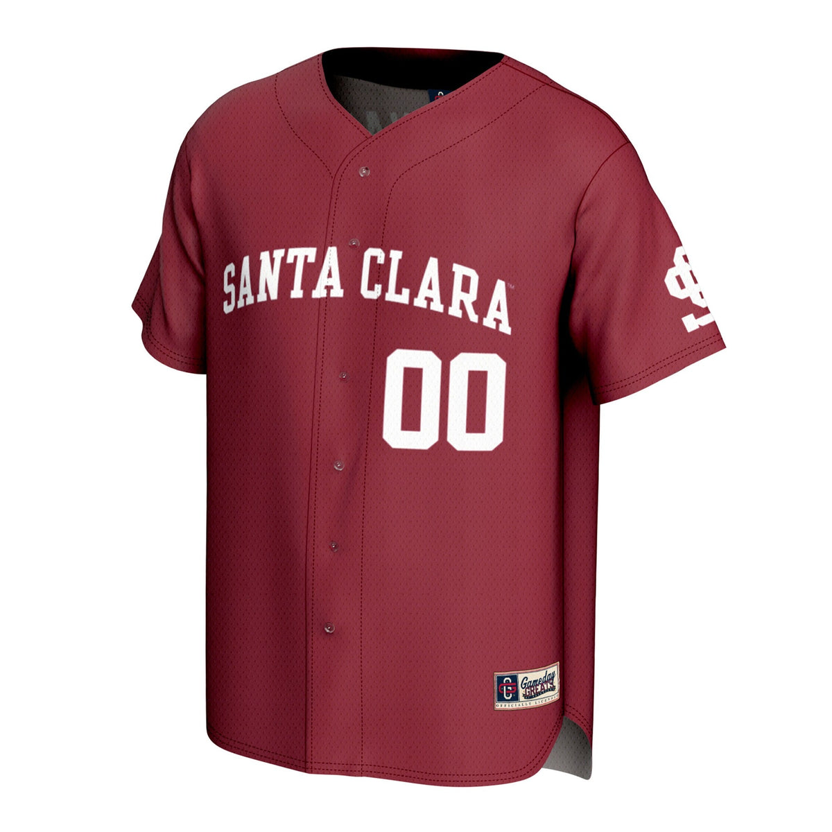 Santa Clara Broncos Lightweight Collegiate Baseball NIL Pick-A-Player Fashion Jersey - Red product image 3, provided for